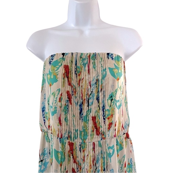 Rachel by Rachel Roy strapless maxi dress with a vibrant feather print Medium - Picture 4 of 8